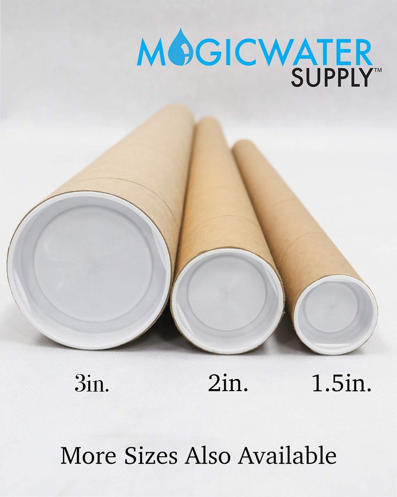 MagicWater Supply Mailing Tube - 2 in x 15 in - Kraft - 2 Pack - for Shipping and Storage of Posters, Arts, Crafts, and Documents - Image 3